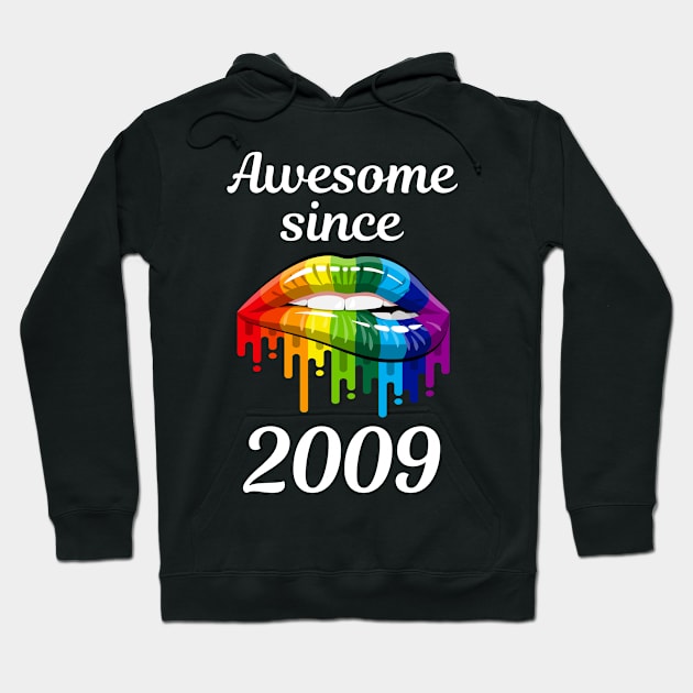 Rainbow Lips Year 2009 LGBT Pride Gay Lesbian Colorful Hippie Hippy Style Hoodie by rosenbaumquinton52